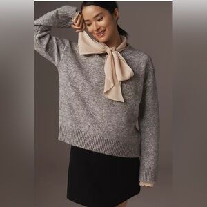 Anthropologie Gray Crew Neck Sweater